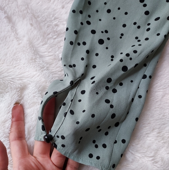 Flash sale🥳NWT Zara Green Dot mini dress, Size XS - Picture 5 of 7